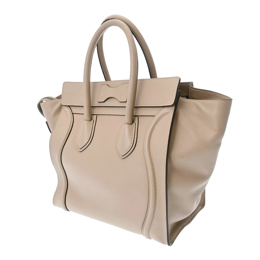 Celine Luggage Leather Handbag Beige Shopper Tan